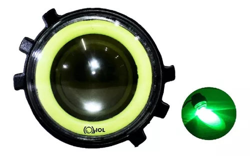 I O L 2 Faro Hiper Led Blanco Lupa Estrobo Ojo Aguila Verde