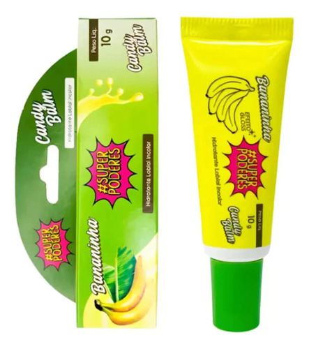 2 Candy Balm Bananinha Gloss Hidratante Labial Super Poderes