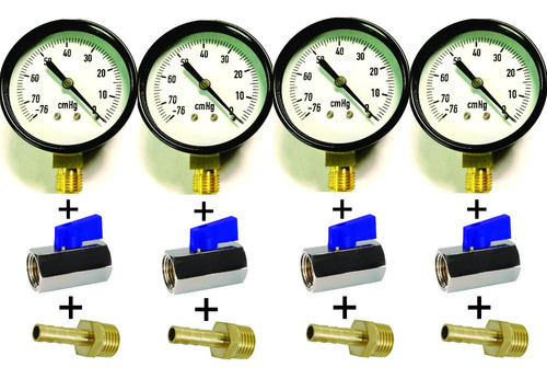 Kit 4 Vacuometros Para Moto+4 Canillas+4 Acoples Compra Hoy!