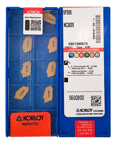 Insert Ranurado Sp200 Nc3020 100% Original, 10 Unidades