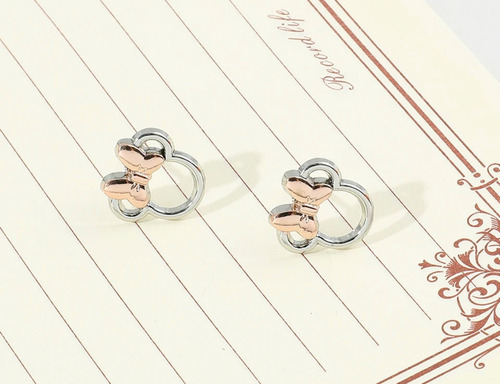 T Aros Aretes Argollas Plata Ley Mujer Mickey Mouse