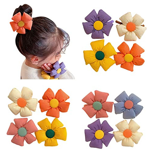 7pcs Kid Flower Elastic Ties, Boutique Toddler Flower R...