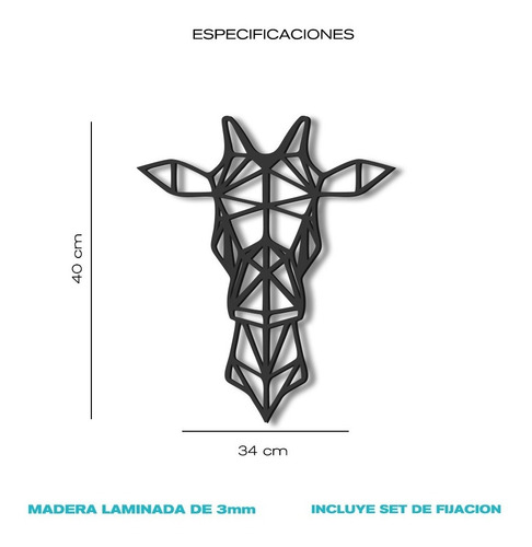 Imagen 7 de 7 de Cuadro Decorativo En Madera Calada Jirafa Mural