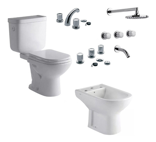 Combo Ferrum Bari Baño Completo Tapa Juego Allegro Fv Cs4113