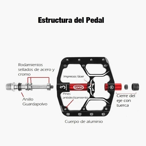Imagen 4 de 5 de Pedales Aluminio Sellados Alta Calidad Mtb Enduro Downhill