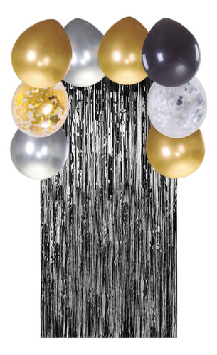 Arco De Globos Con Cortina 1x2 Mts (fiesta Black) 