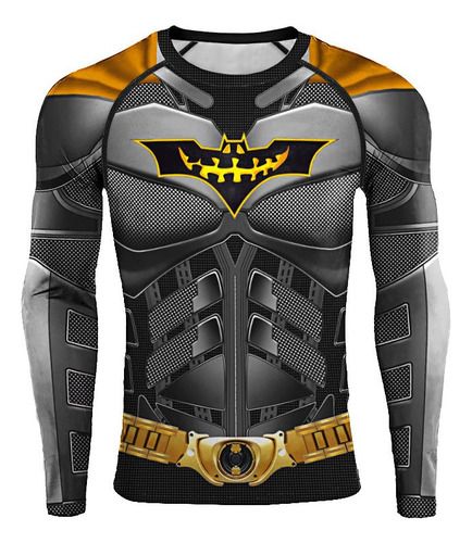 Camisa De Compresión Para Hombre Batman Impreso Manga Larga