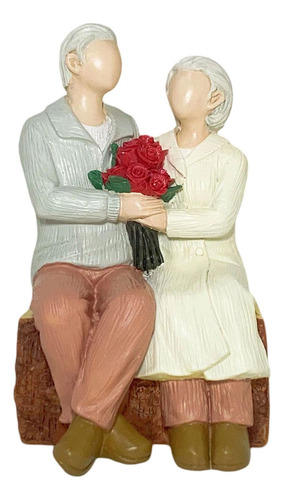 Amor Pareja Estatua De Boda Regalo De Vieja Pareja Sentada