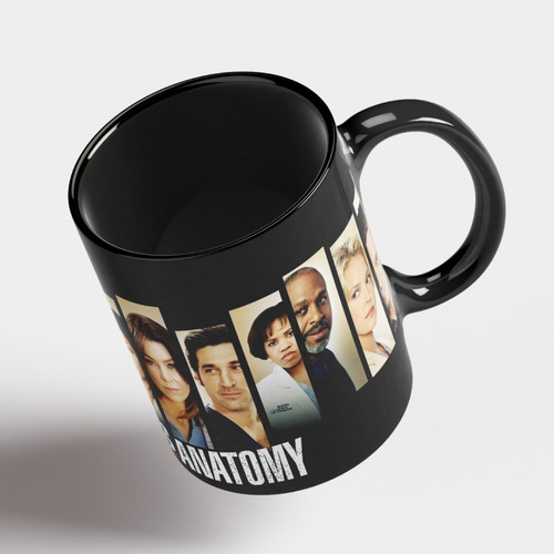 Imagem 4 de 5 de Caneca Grey Anatomy Preta Divertidas Cerâmica Café Expresso
