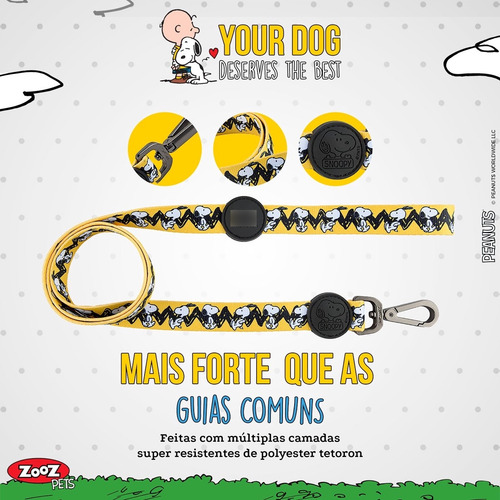 Guia Para Cachorro Snoopy Charlie Brown P/m 1,20m Zooz Pet