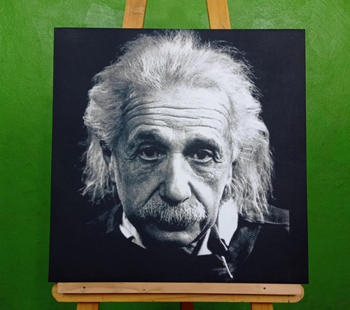 Imagen 1 de 3 de Cuadro Decorativo Canvas 1 Panel 50x50 Cm - Albert Einstein