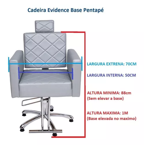 Cadeira Cabeleireiro Barbeiro Maquiagem Evidence Reclinável