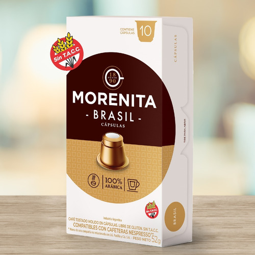 Imagen 3 de 5 de Caja 10 Capsulas Cafe Brasil La Morenita Para Nespresso