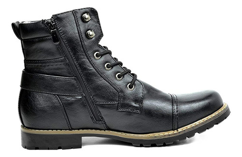 Botas De Cuero Para Hombre Con Doble Cremallera Metálica