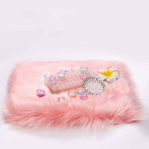 Alfombra Lavable Con Fondo De Foto De Felpa Para Rosa Claro