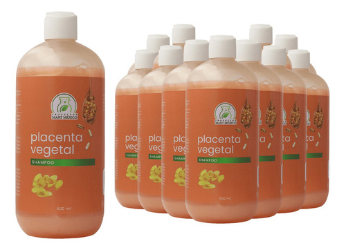  Shampoo De Placenta Vegetal Pro-crecimiento (500ml) 12 Pack