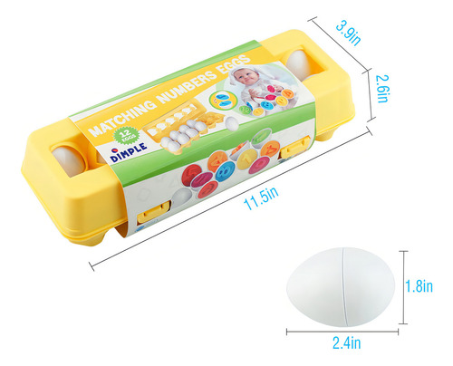 Juguete Con 12 Números Para Combinar Huevos, Jugar A Juego Con Huevos, Juguete De Pascua Con Soporte, Juguetes Para Niños Pequeños, Huevos Stem, Reconocimiento De Colores Y Formas Para Niños, Juguete