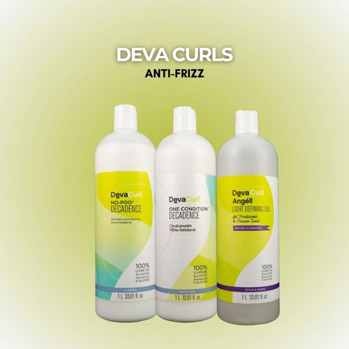 Devacurl No-poo Kit Salão Com Gel Finalizador (3 Produtos)