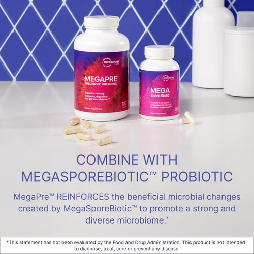 Suplemento Prebiótico Microbiome Labs Megapre 180 Cápsulas