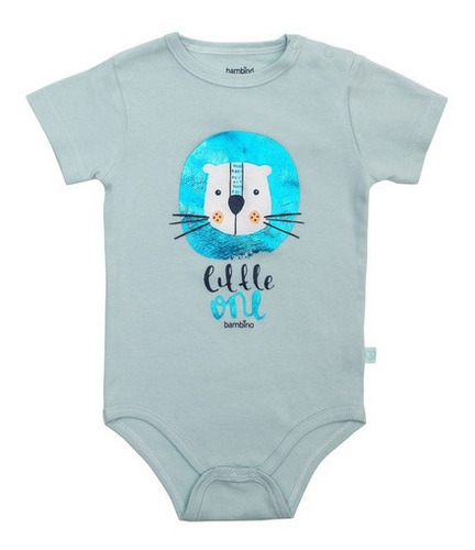 Imagen 2 de 3 de Bodys Manga Corta Set 2 Piezas Bambino 100% Algodón Celeste