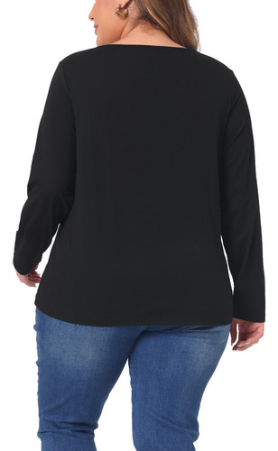 Playera De Talla Grande Blusa Camisetas Casuales Con Botones