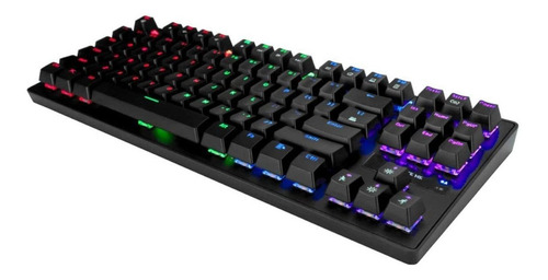 Imagen 3 de 3 de Teclado gamer Xtrike Me GK-979 QWERTY Blue inglés US color negro con luz rainbow