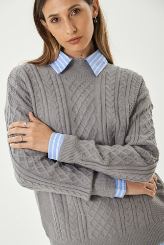 Sweater Mujer Lana Pesada Media Polera Mochi