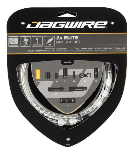 Kit Funda Y Guaya De Cambios Jagwire Elite Link 2x Plata