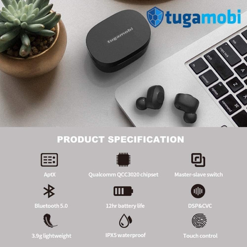 Tugamobi Sa01 Bluetooth 5.0 Auriculares Estéreo Inalámbricos
