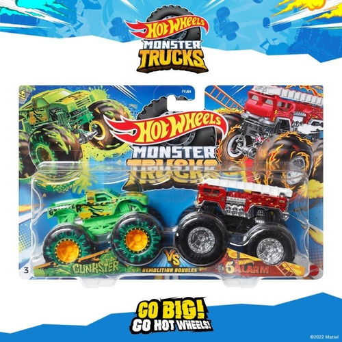 Carrinho Hot Wheels Monster Truck Gunkster Vs 5alarm Mattel