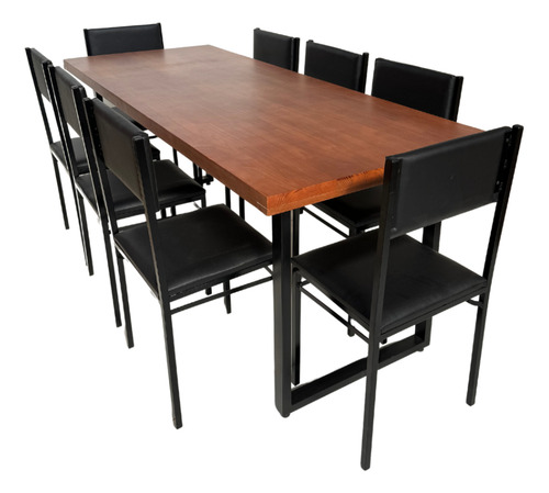 Jogo De Mesa Jantar Ibiza 200x80 Com 8 Cadeiras - Dg Móveis