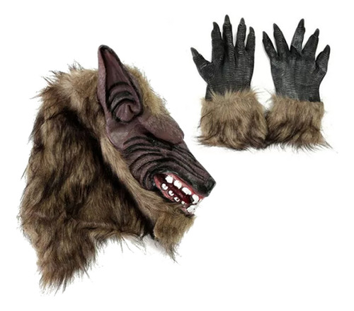 Q Disfraz De Halloween, Máscara De Látex Con Cabeza De Lobo