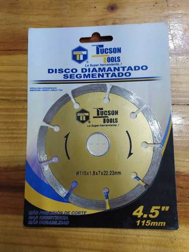 Disco Diamantado Segmentado Tucson Tools 4.5 