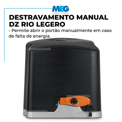 Motor Ppa Dz Rio Legero Turbo 1/4hp 4,5 Crem 3 Control 350kg Cor Preto Frequência 433mhz Tamanho Da Engrenagem Z18 110v