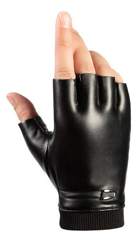 Guantes De Medio Dedo Color Solido Otoño E Invierno Hombres