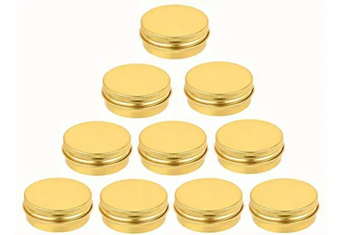 Contenedores De Aluminio Dorado De 2 Oz Con Tapa Roscada - S