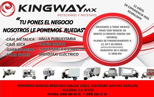 Motocarro Kingway Mx 2021 Caja Larga 700 Kg Con Cabina