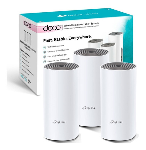 Imagen 3 de 5 de Extensor Wifi Mesh Deco E4 Banda Dual 3 Nodos Ac1200 Tp-link