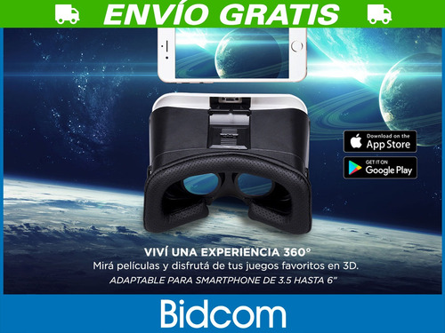 Lentes Realidad Virtual Vr Box Gafas Gadnic Pro + Joystick