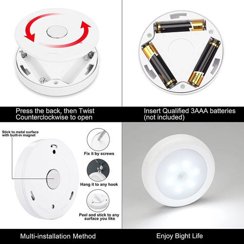 Luz Nocturna Led Con Sensor De Movimiento Mejorado, Luz De P