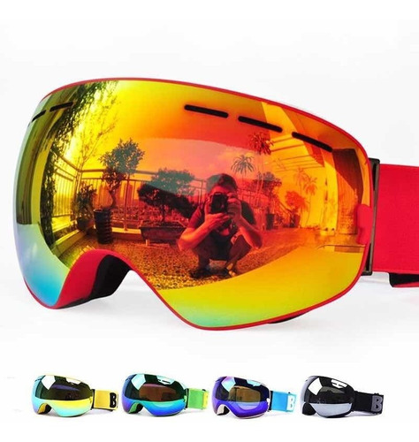 Antiparras Nieve Crg Copozz Rojo Azul Tornasol Ski Snowboard