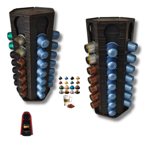 Suporte Organizador Cápsulas Café Nespresso Giratório Cor Preto