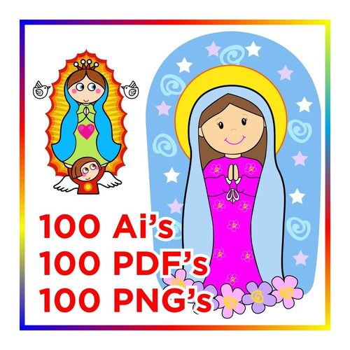 Pack De Virgencitas En Png, Animada Para Diseño Gráfico | Meses sin  intereses