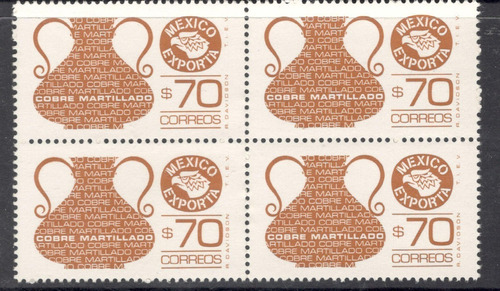 Exporta  Cobre Martillado 70.00  7ma Serie Block4  Mnh