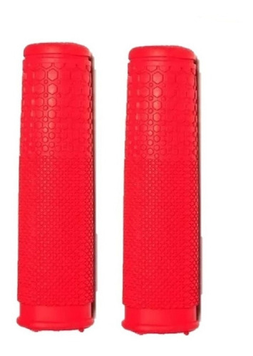 Puños Rojos De Goma Para Bicicleta, 11,5cms. - Nuevos
