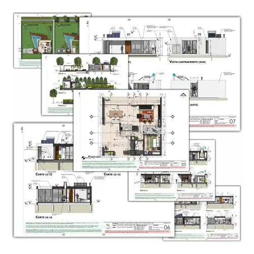 Plano De Casa Minimalista Medidas Diseño Color 70m2
