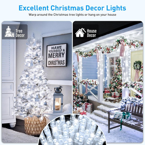 Cadena De Luces Led Navideñas De 20 M Y 200 Pulgadas, Navida