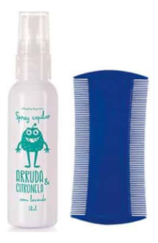 Kit Spray Capilar Mata Piolho Arruda Citronela + Pente Fino
