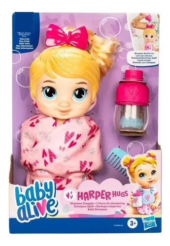 comprar Boneca Baby Alive Bebê Shampoo Harper Hugs Hasbro
