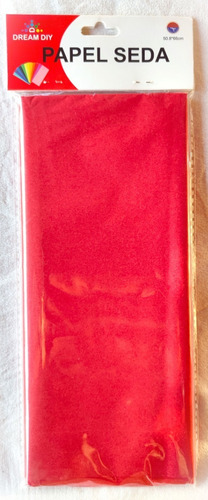 Pack 10 Pliegos Papel Seda Rojo Nacarado 50.8x66cm
